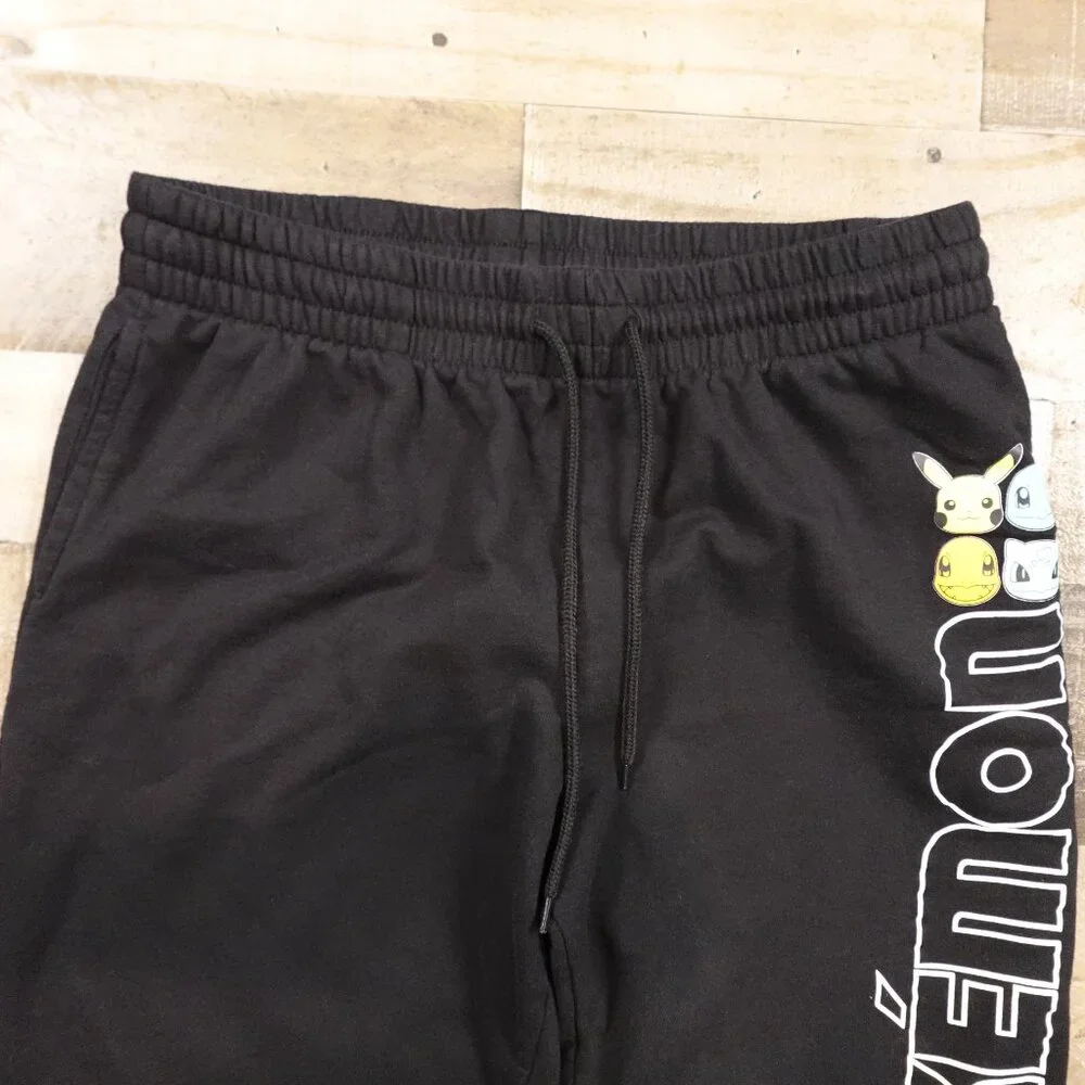 Pokémon Graphic Jogger‎ Sweatpants Unisex Large Black Drawstring Fleece